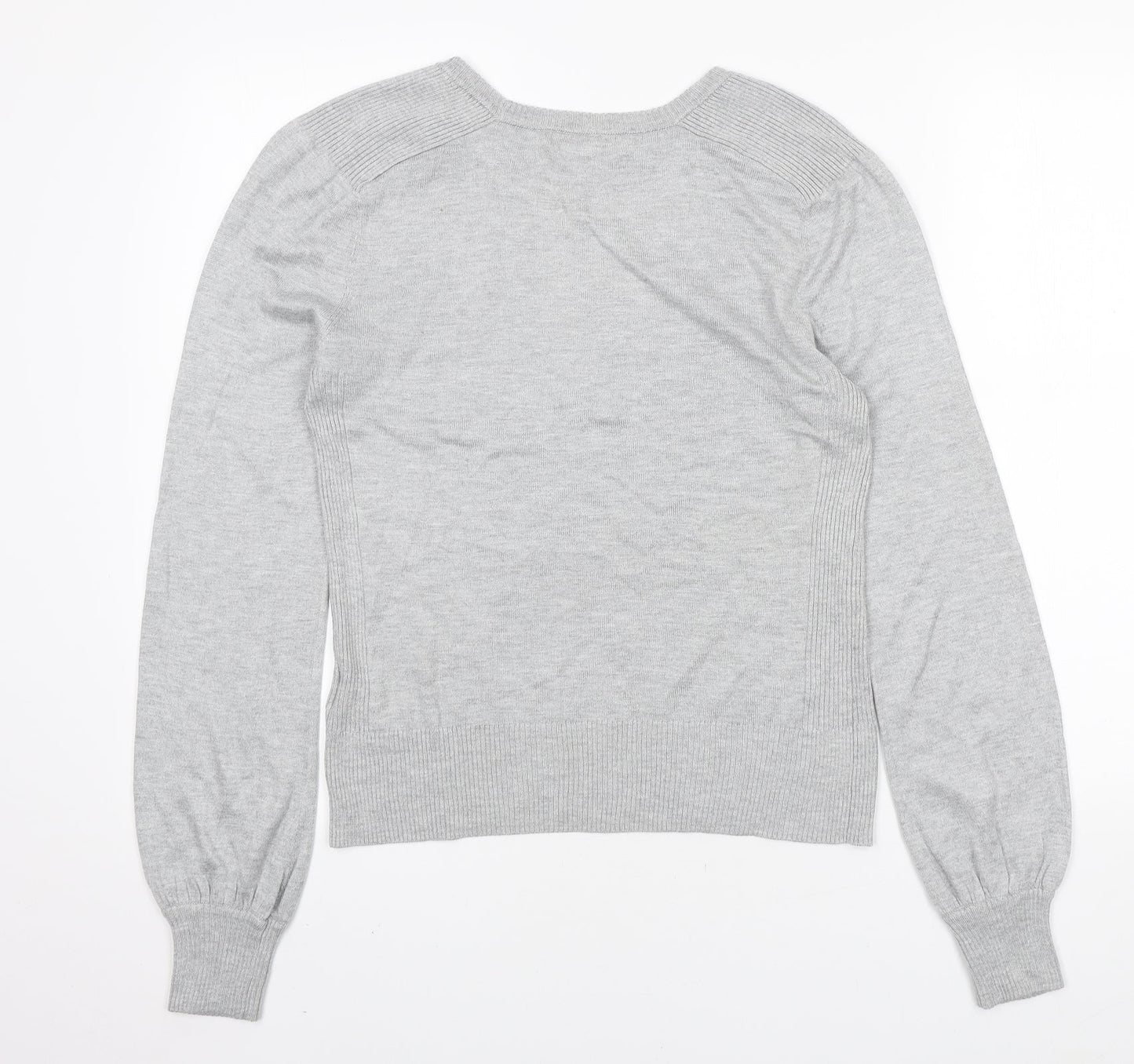 NEXT Womens Grey Round Neck Polyester Pullover Jumper Size 10 - Bell Sleeve