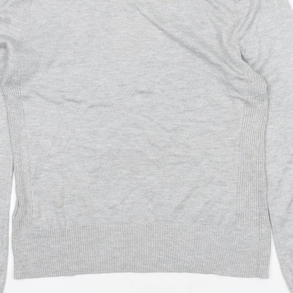 Next Womens Grey Round Neck Polyester Pullover Jumper Size 10 - Bell Sleeve