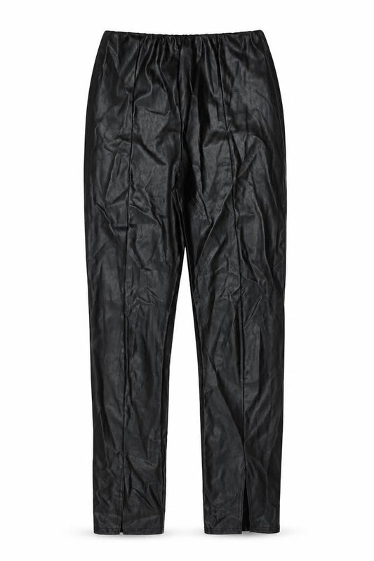 PRETTYLITTLETHING Womens Black Polyethylene Trousers Size 6 L31 in Regular