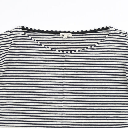 River Island Womens Ivory Round Neck Striped Cotton Pullover Jumper Size 16