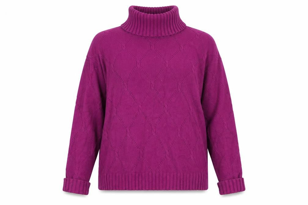 Preworn Womens Purple Roll Neck Viscose Pullover Jumper Size S