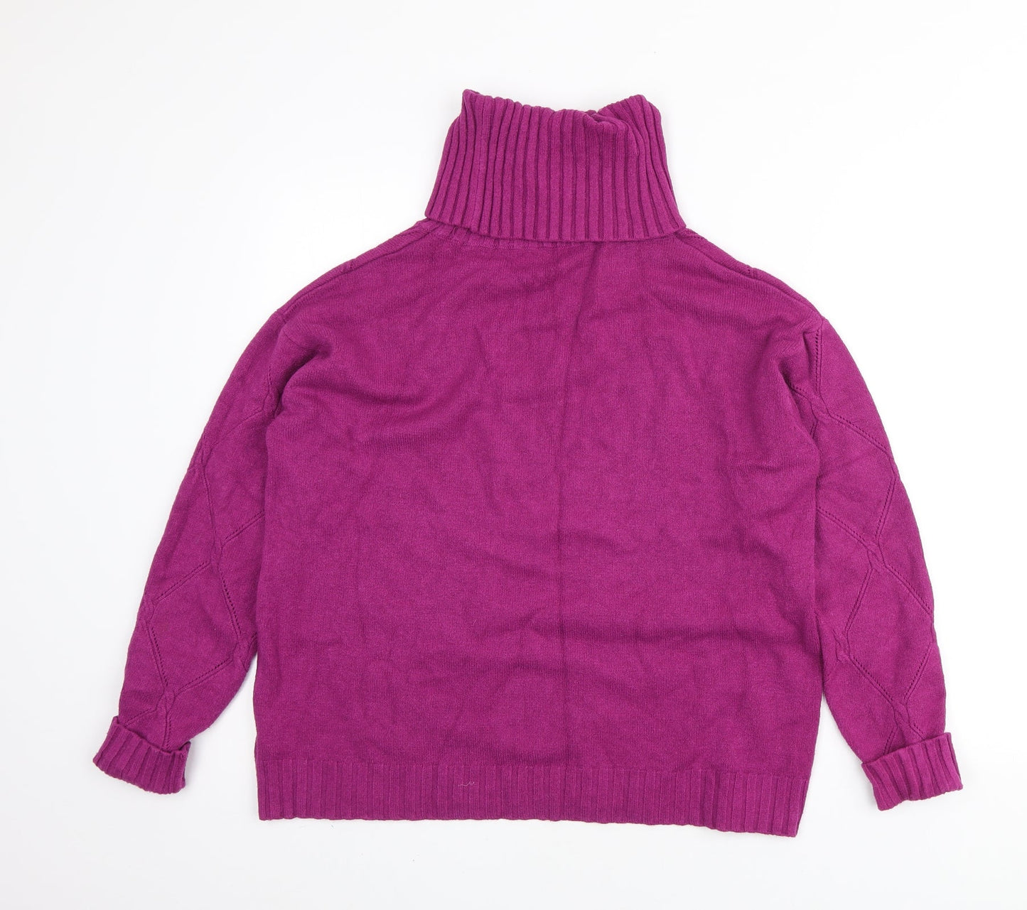 Preworn Womens Purple Roll Neck Viscose Pullover Jumper Size S