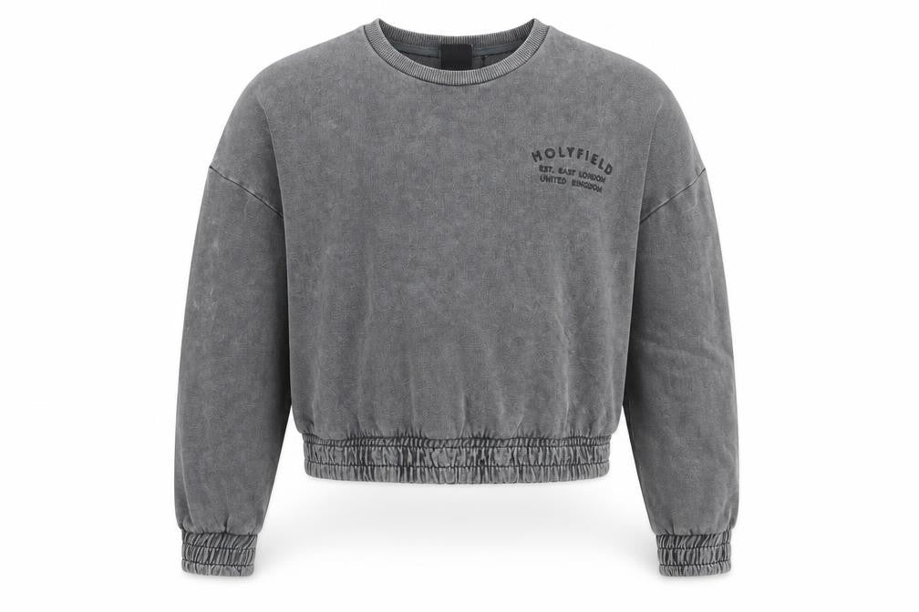 Holyfield Girls Grey Cotton Pullover Sweatshirt Size 8-9 Years Pullover