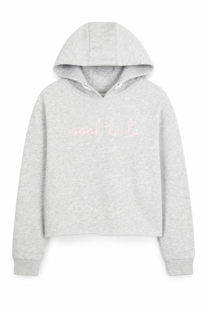 Miss Evie Girls Grey Cotton Pullover Hoodie Size 9-10 Years Pullover - oooh la la