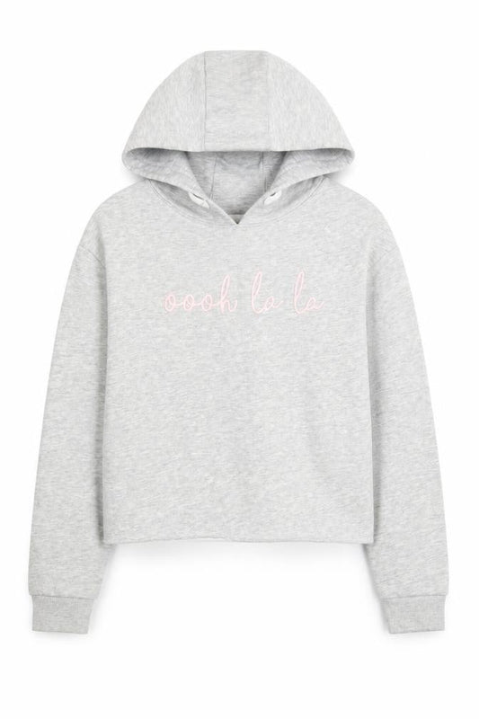 Miss Evie Girls Grey Cotton Pullover Hoodie Size 9-10 Years Pullover - oooh la la