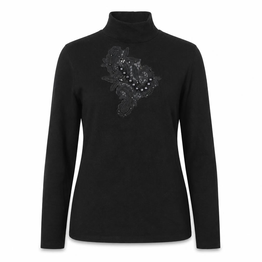 Zara Womens Black High Neck Polyester Pullover Jumper Size M