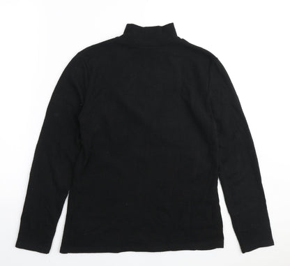 Zara Womens Black High Neck Polyester Pullover Jumper Size M