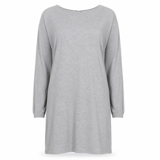 ASOS Womens Grey Cotton Jumper Dress Size 10 Boat Neck Zip