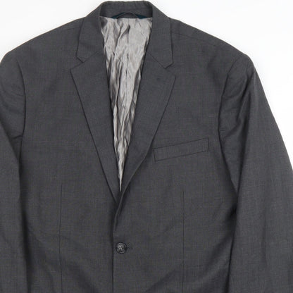 Perry Ellis Mens Grey Polyester Jacket Blazer Size 42