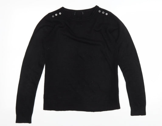 Atmosphere Womens Black Round Neck Acrylic Pullover Jumper Size 8