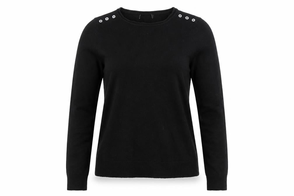 Atmosphere Womens Black Round Neck Acrylic Pullover Jumper Size 8