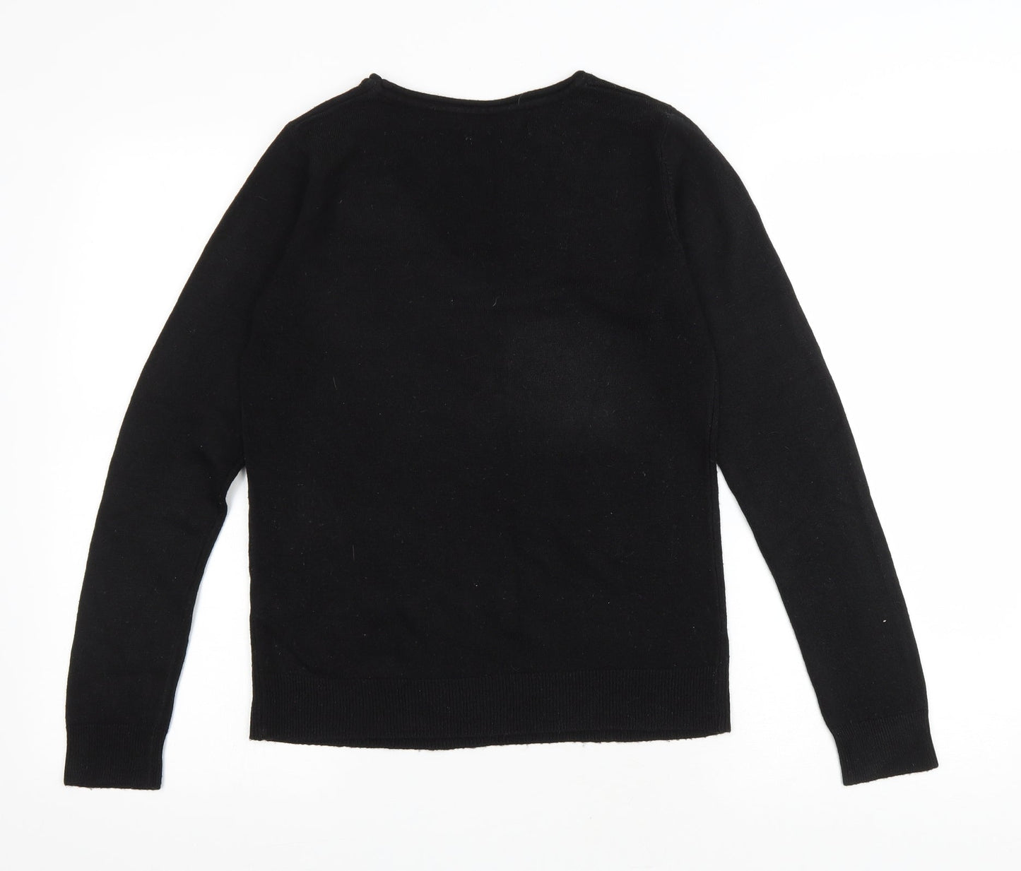 Atmosphere Womens Black Round Neck Acrylic Pullover Jumper Size 8