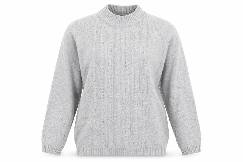 Isle Womens Grey Mock Neck Nylon Pullover Jumper Size M