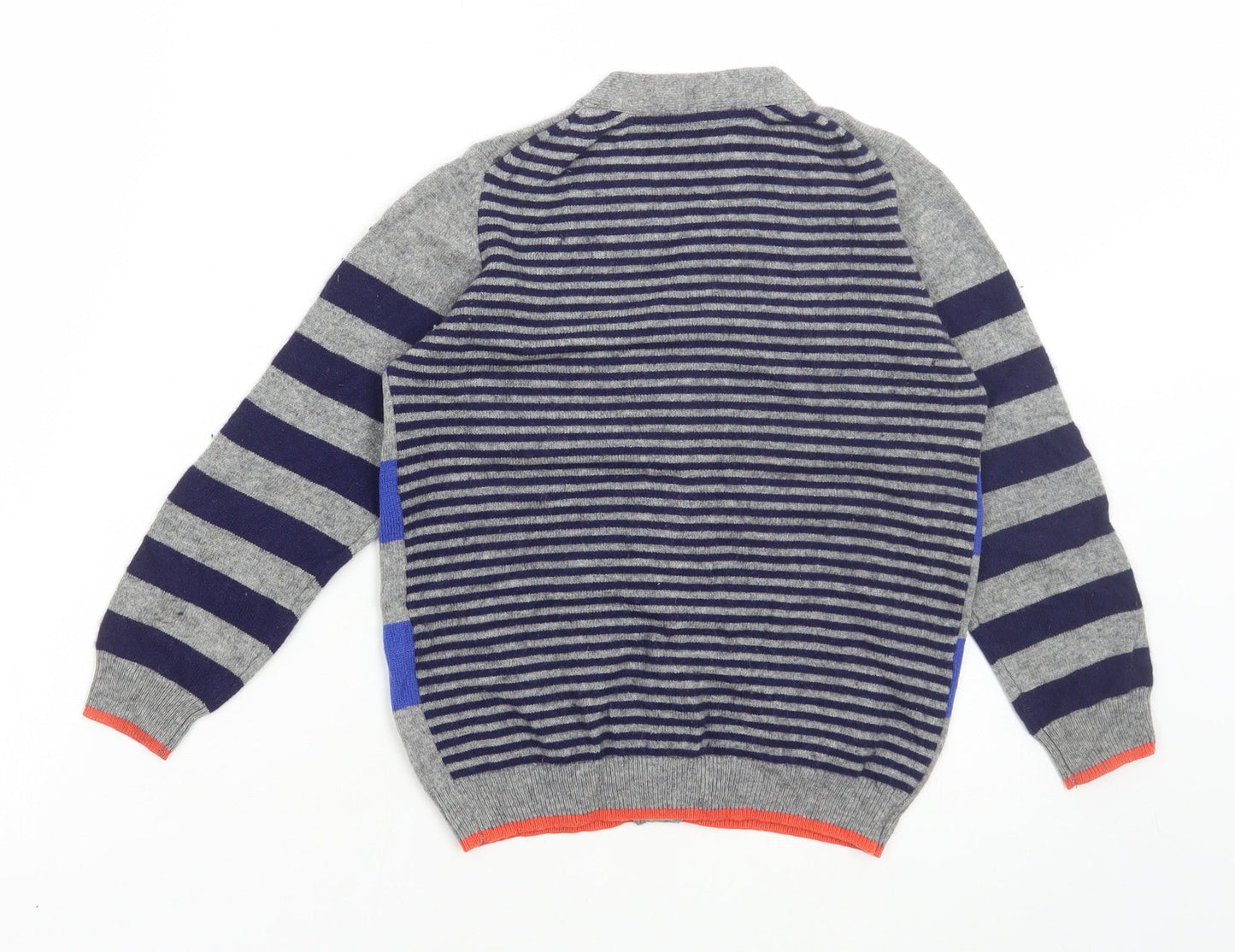 Preworn Womens Multicoloured V-Neck Striped Acrylic Cardigan Jumper Size 6