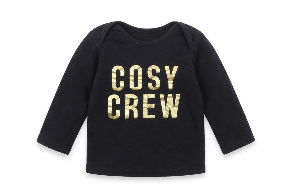 George Baby Black Cotton Basic T-Shirt Size 12-18 Months Round Neck Pullover - Cosy Crew
