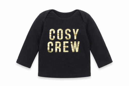 George Baby Black Cotton Basic T-Shirt Size 12-18 Months Round Neck Pullover - Cosy Crew