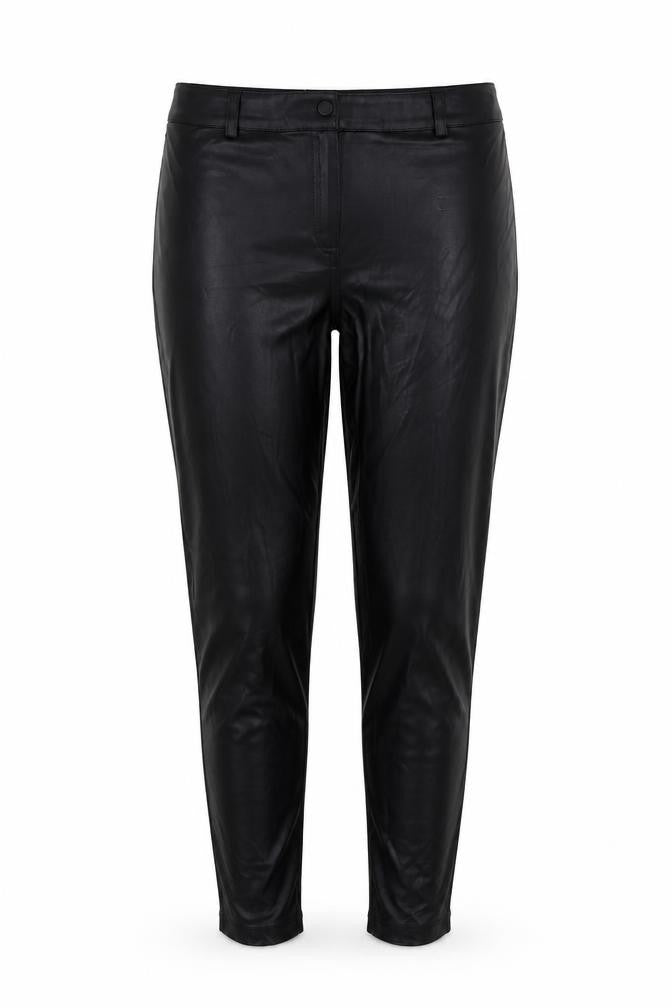 Mango Womens Black Polyurethane Jegging Trousers Size L L28 in Regular Zip - Faux Leather