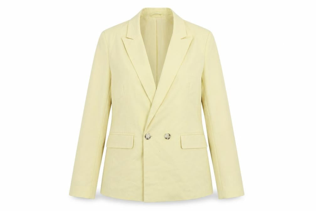 Pull&Bear Womens Yellow Jacket Blazer Size L Button