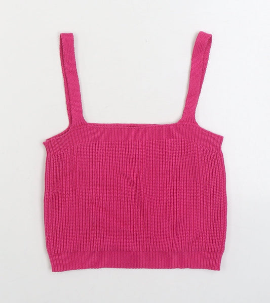 Apricot Womens Pink Acrylic Camisole Tank Size 10 Square Neck