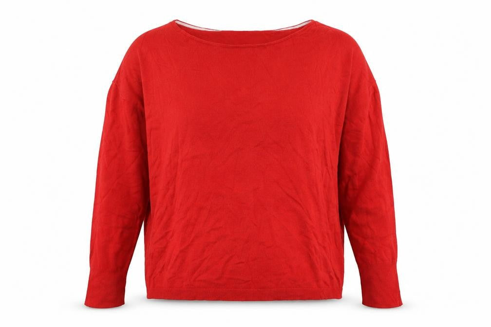 Marella Womens Red Boat Neck Acrylic Pullover Jumper Size M