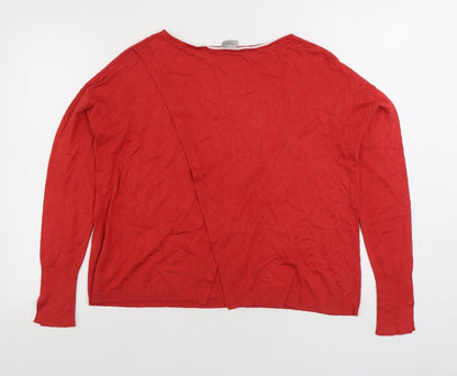 Marella Womens Red Boat Neck Acrylic Pullover Jumper Size M