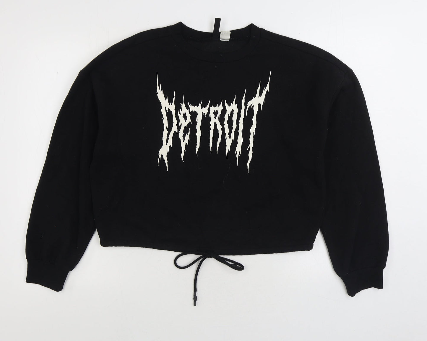 Divided by H&M Womens Black Cotton Pullover Sweatshirt Size M Pullover - Detroit