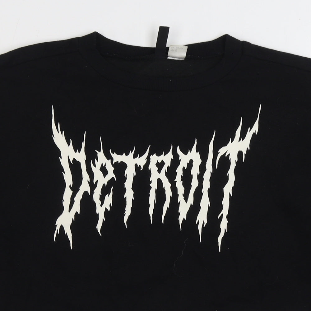 Divided by H&M Womens Black Cotton Pullover Sweatshirt Size M Pullover - Detroit