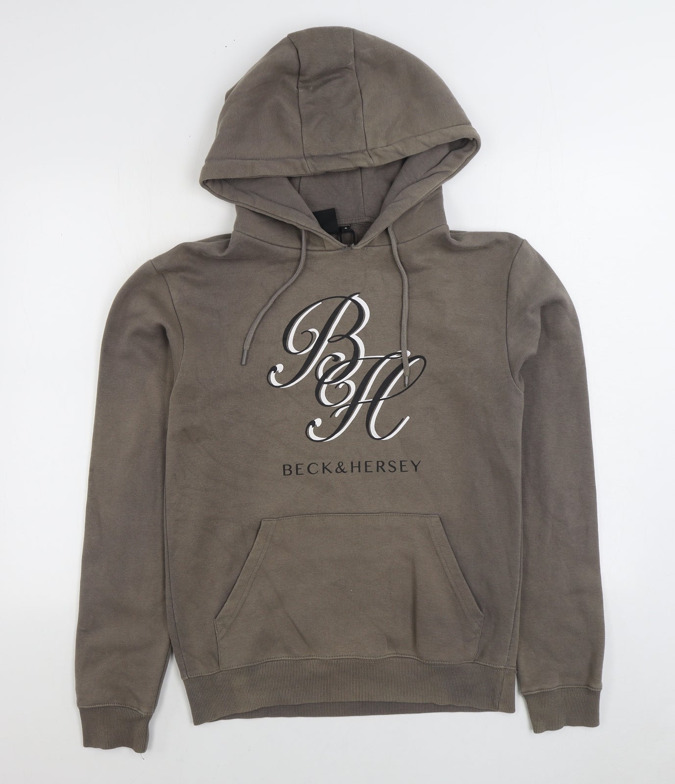 Beck & Hersey Mens Grey Cotton Pullover Hoodie Size S
