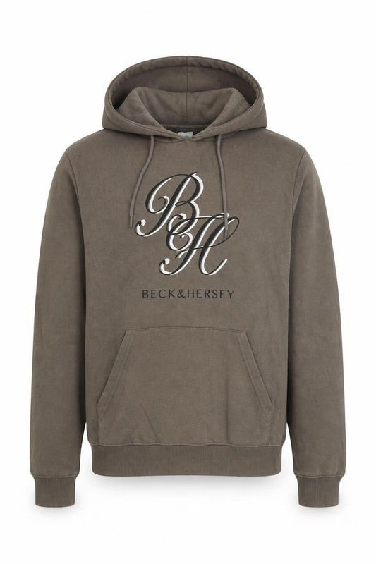 Beck & Hersey Mens Grey Cotton Pullover Hoodie Size S