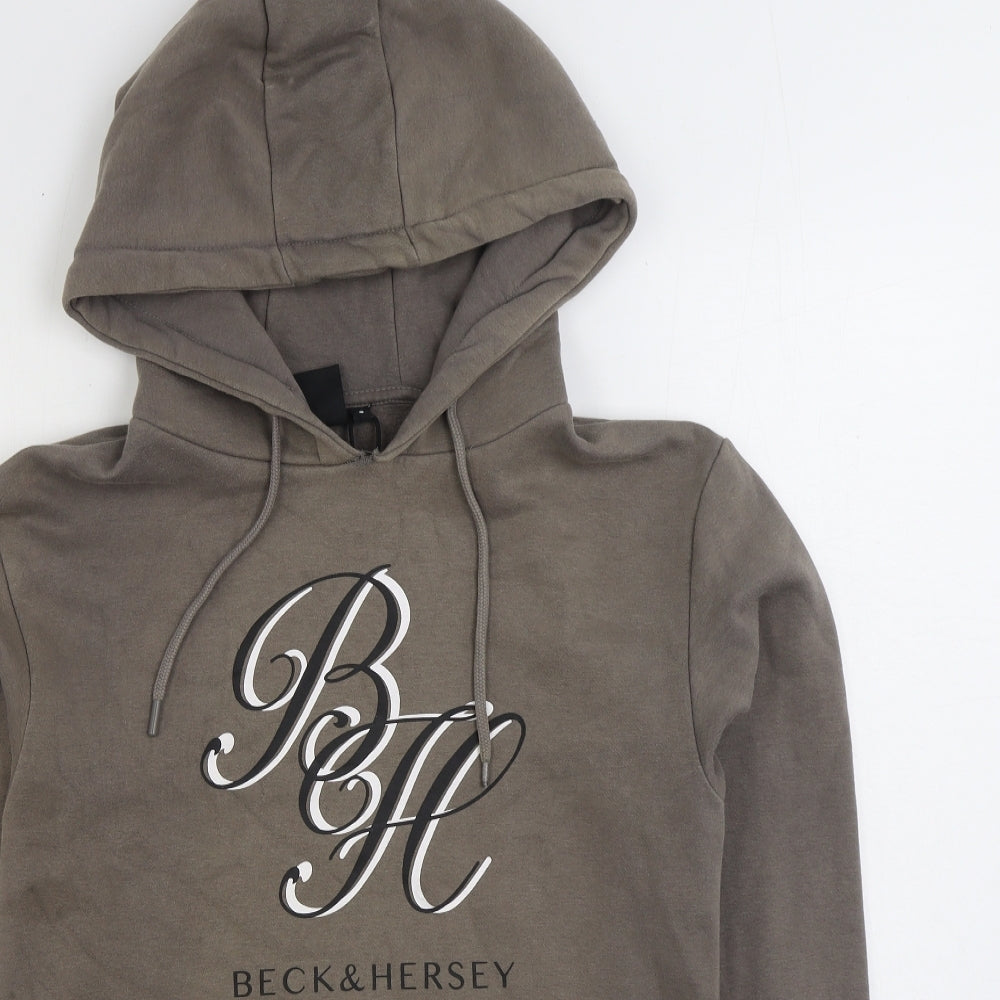 Beck & Hersey Mens Grey Cotton Pullover Hoodie Size S
