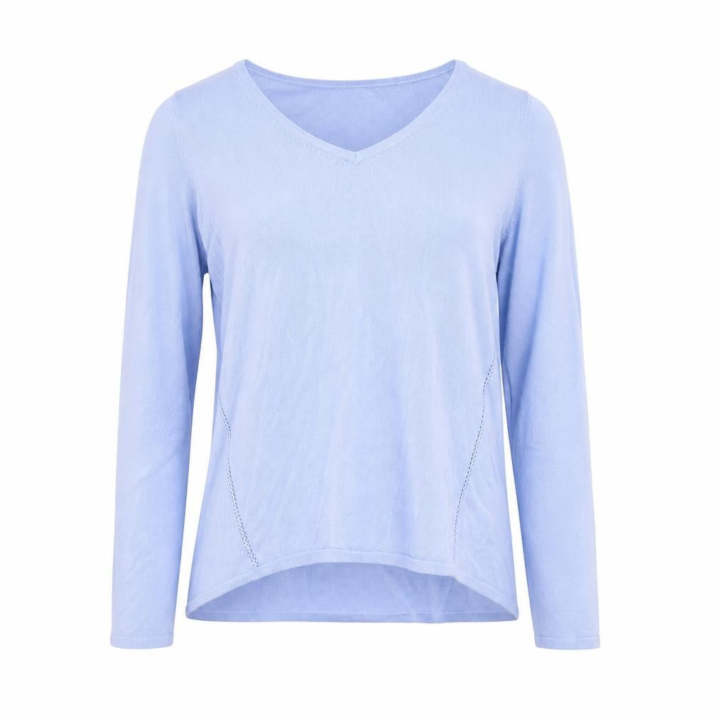 Marks & Spencer Womens Blue V-Neck Viscose Pullover Jumper Size 8