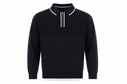 Easy Mens Blue Collared Acrylic Pullover Jumper Size S