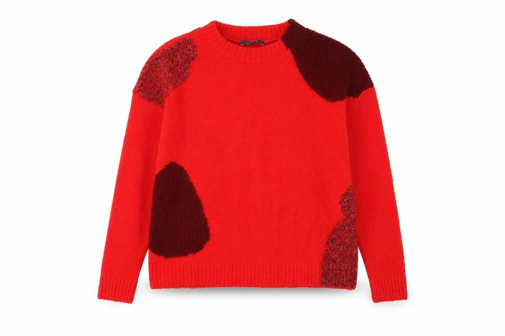 Primark Womens Red Mock Neck Acrylic Pullover Jumper Size XS