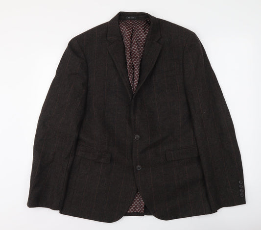 Cedar Wood State Mens Brown Striped Wool Jacket Suit Jacket Size M