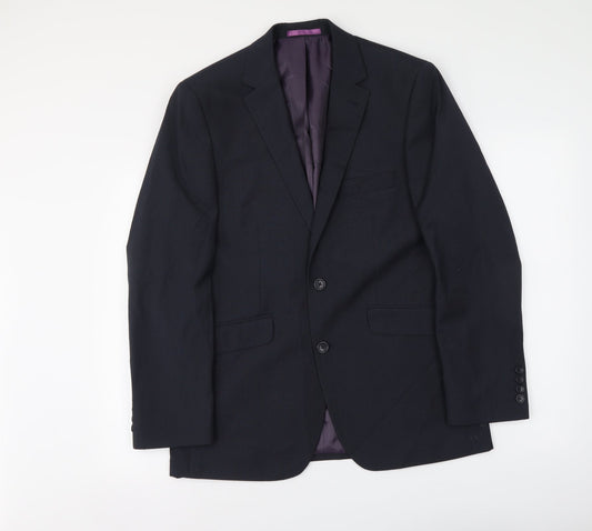 Burton Mens Blue Polyester Jacket Suit Jacket Size M