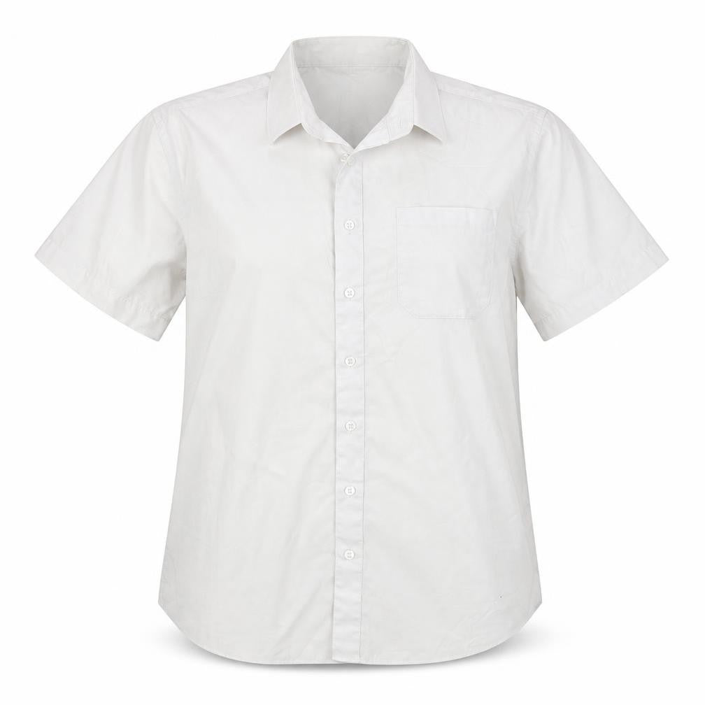 John Lewis Womens White Polyester Basic Button-Up Size 14 Collared