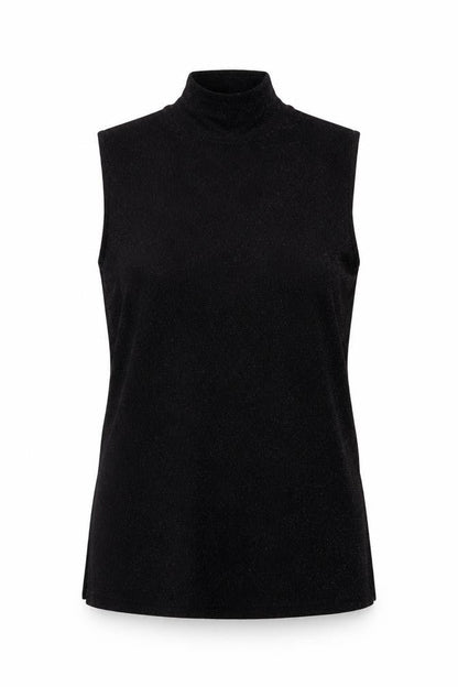 Sky Design Womens Black Polyester Basic Tank Size M High Neck