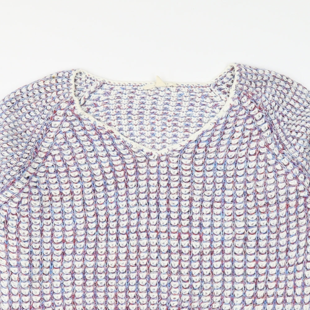 Esprit Womens Blue Round Neck Cotton Pullover Jumper Size M