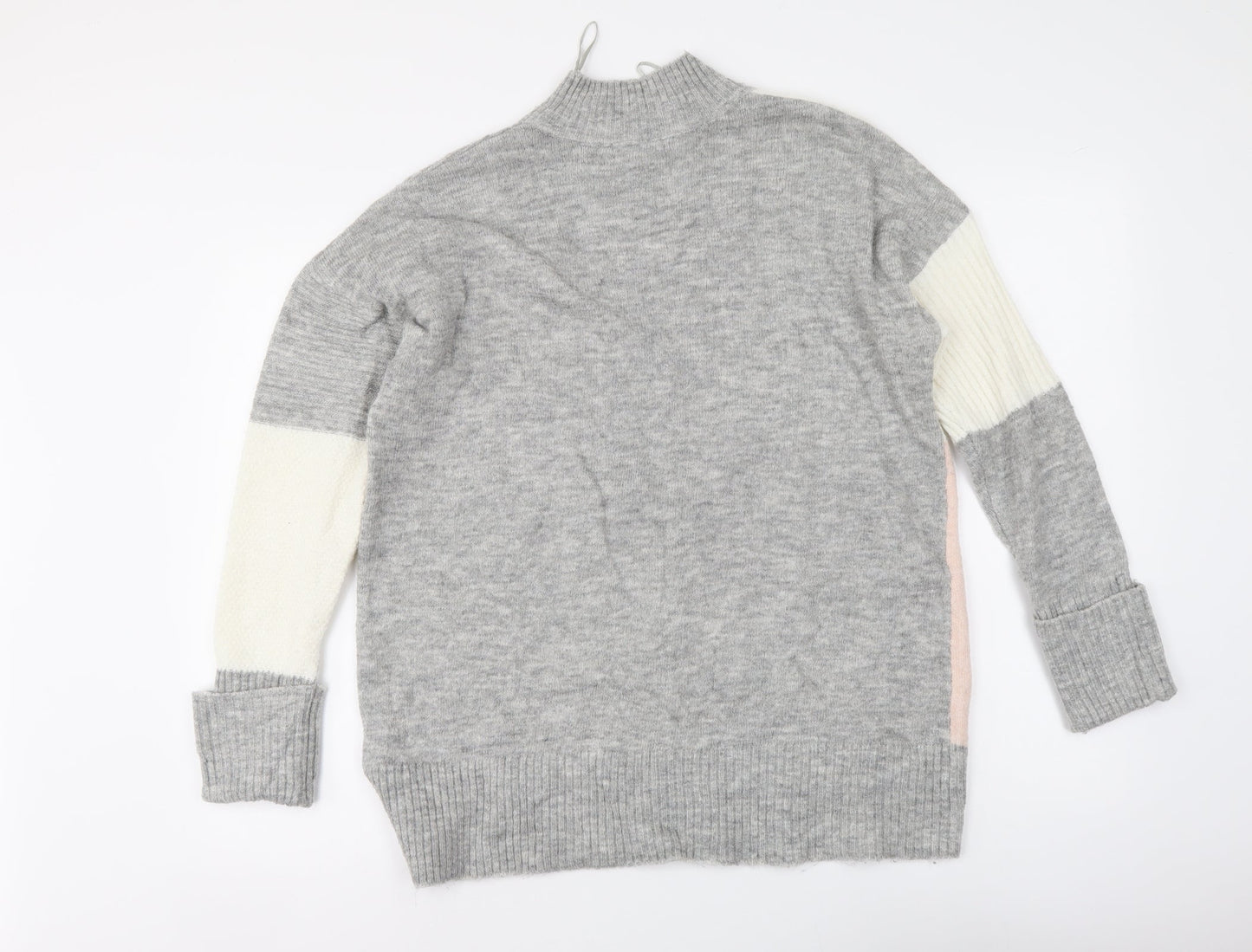 New Look Womens Multicoloured High Neck Acrylic Henley Jumper Size M