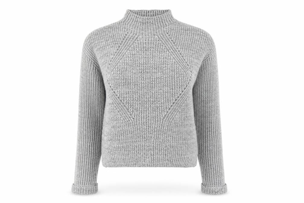 Primark Womens Grey Mock Neck Polyester Pullover Jumper Size S
