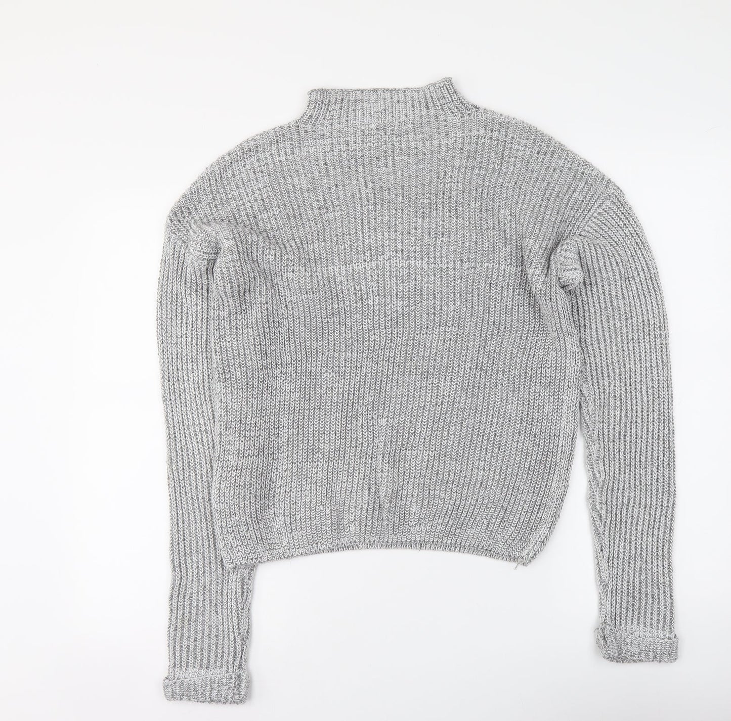 Primark Womens Grey Mock Neck Polyester Pullover Jumper Size S