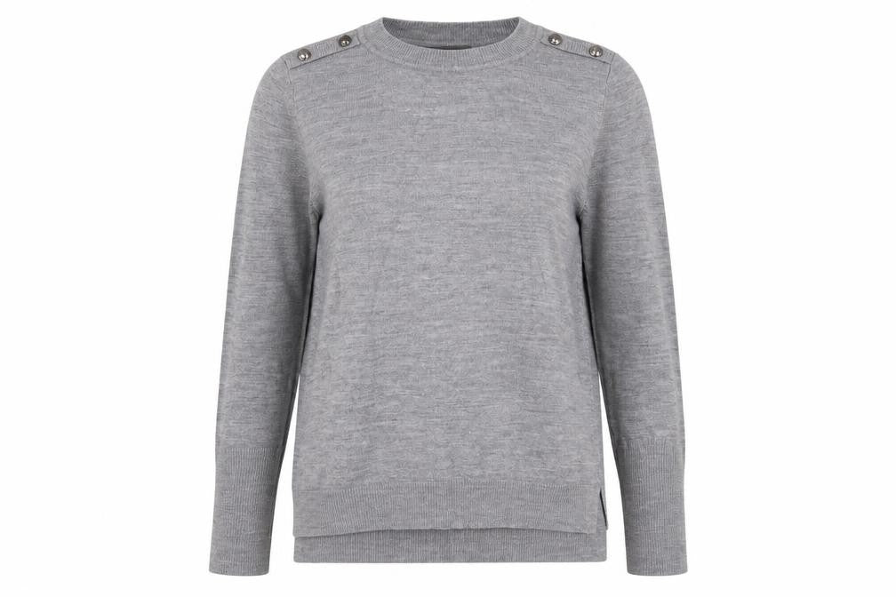 Primark Womens Grey Round Neck Acrylic Pullover Jumper Size S