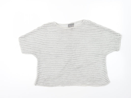 Phase Eight Womens Silver Boat Neck Acrylic Pullover Jumper Size M
