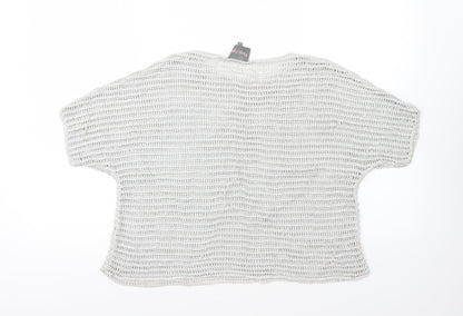 Phase Eight Womens Silver Boat Neck Acrylic Pullover Jumper Size M