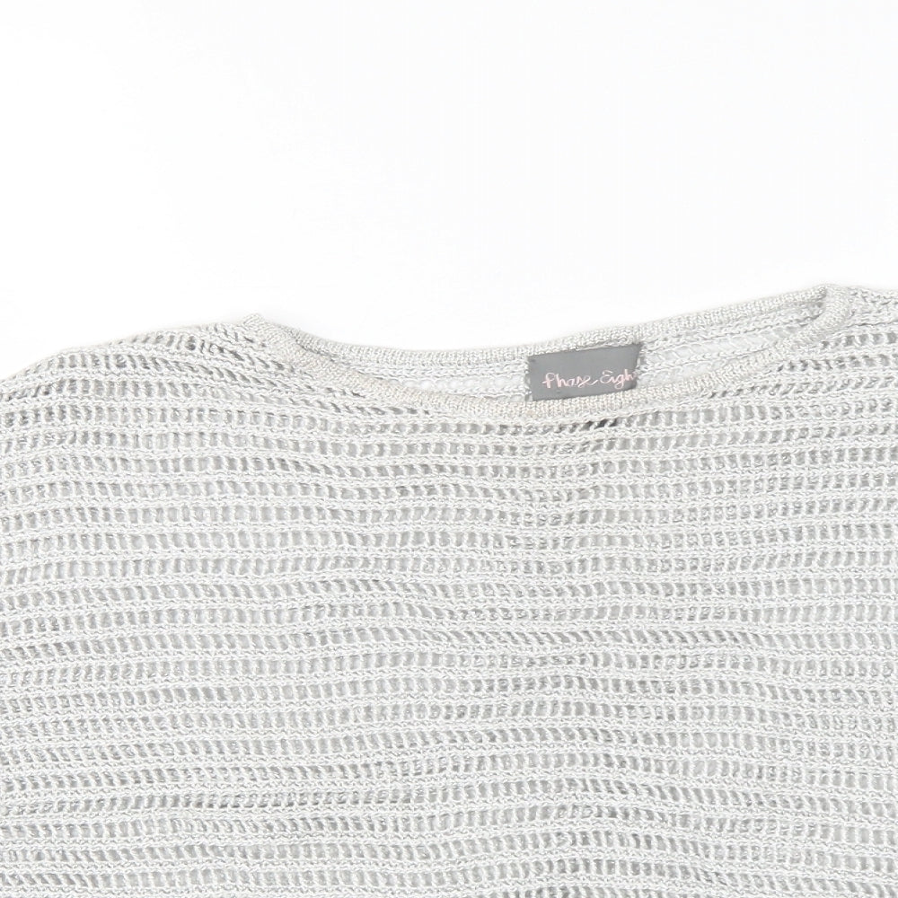 Phase Eight Womens Silver Boat Neck Acrylic Pullover Jumper Size M