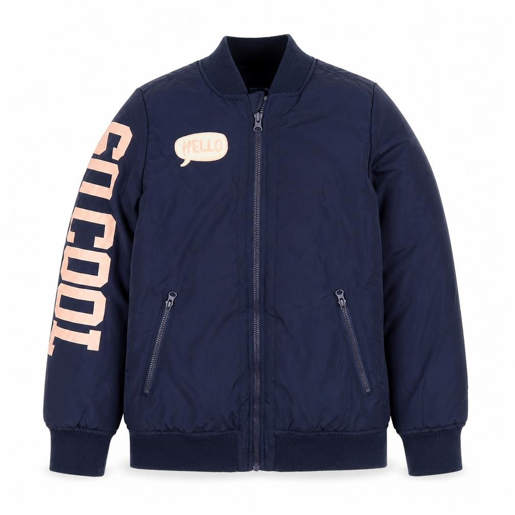 PEP&CO Girls Blue Bomber Jacket Coat Size 12 Years Zip - Snap Queen