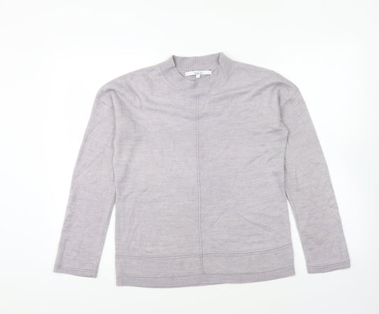 Vida Vi Womens Grey Mock Neck Acrylic Pullover Jumper Size M
