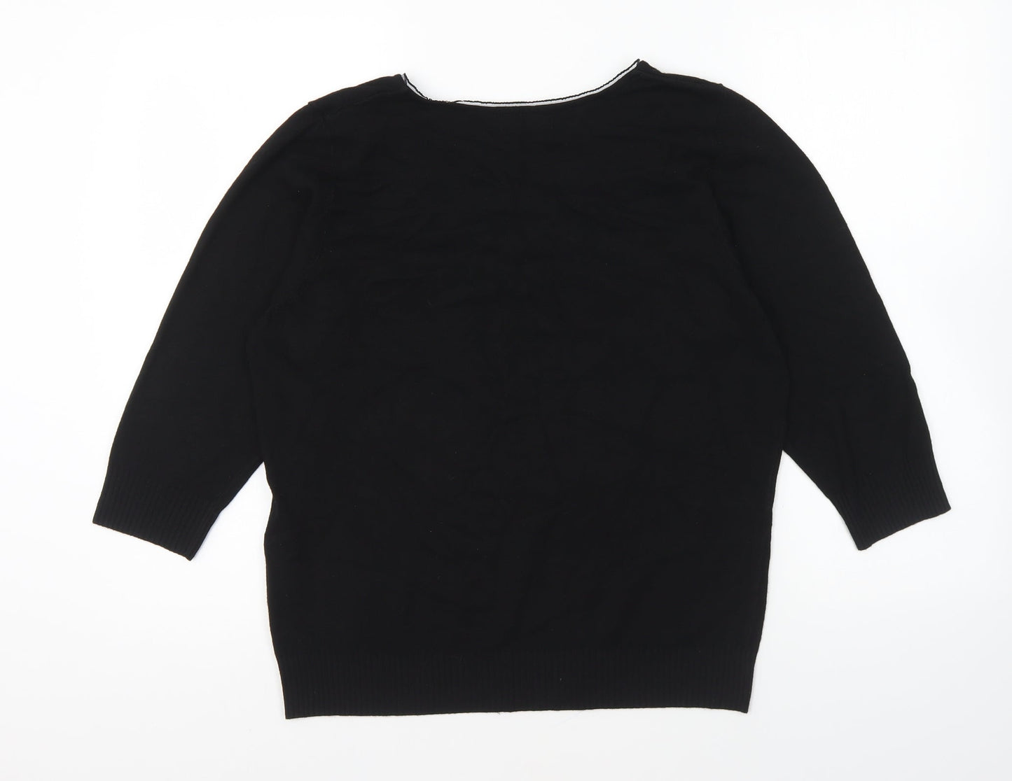 Per Una Mens Black V-Neck Viscose Pullover Jumper