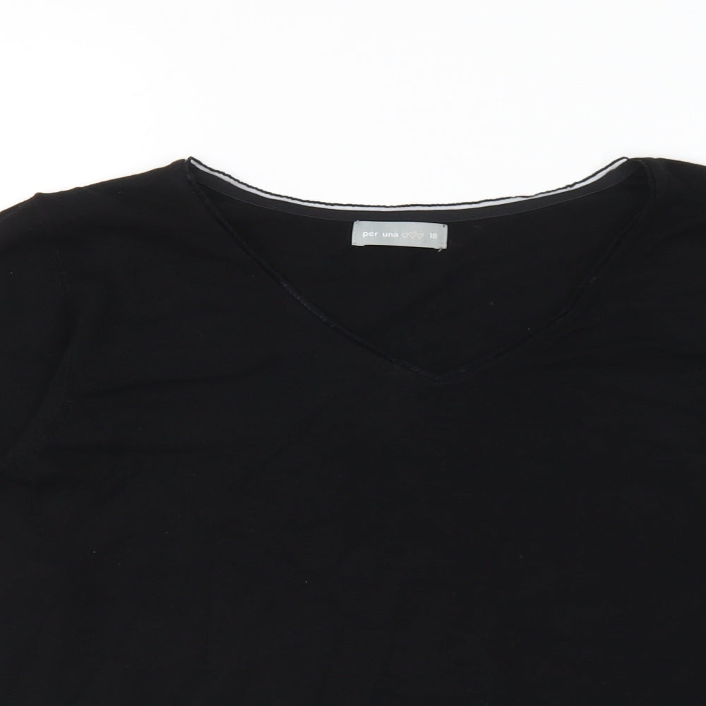Per Una Mens Black V-Neck Viscose Pullover Jumper