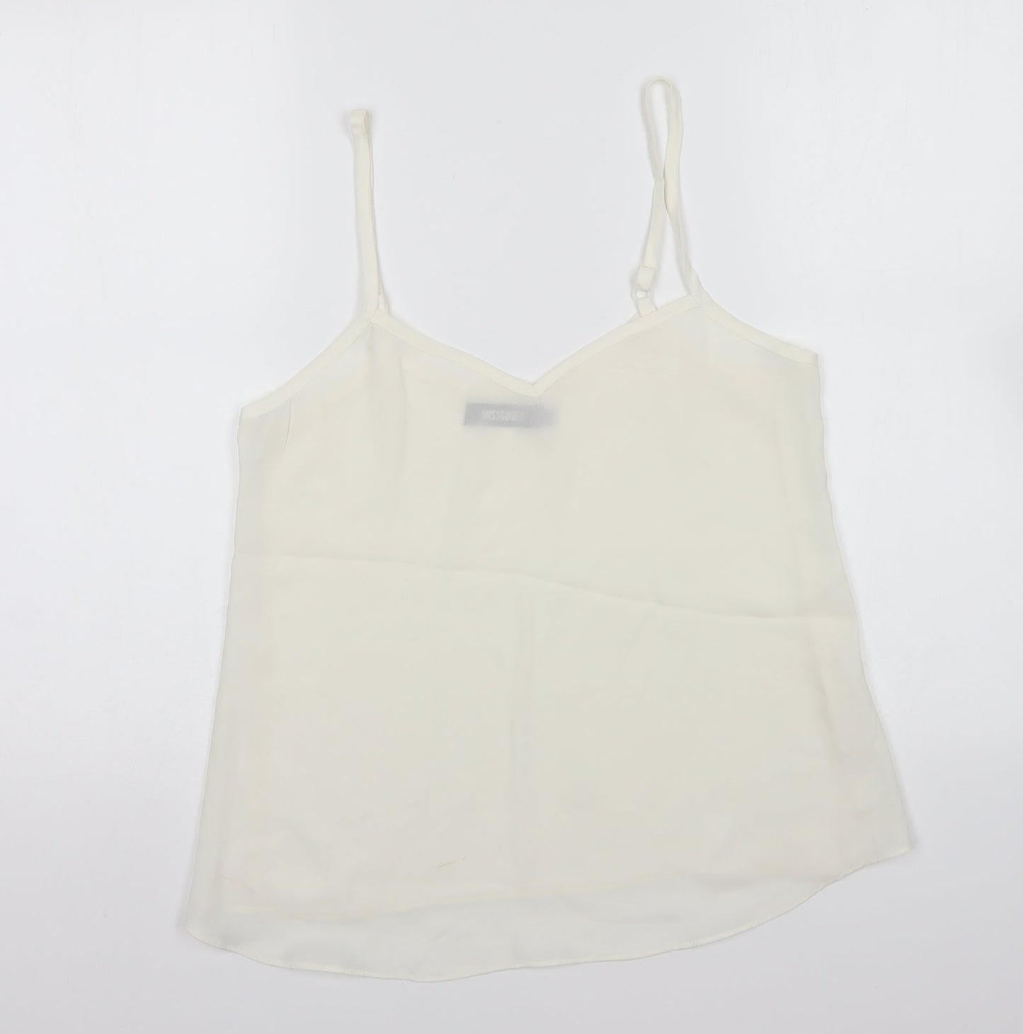 Missguided Womens White Polyester Camisole Blouse Size 8 V-Neck